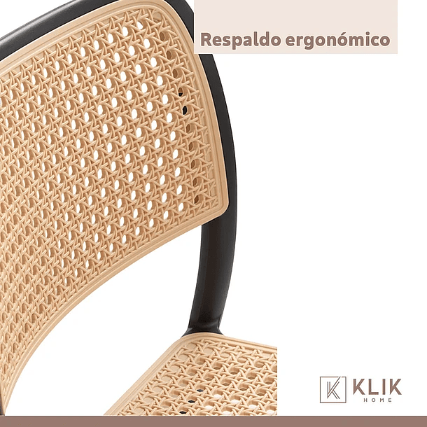 Comedor Mesa 120x80 Rectangular Negra + 6 Sillas de Comedor Enrejada 7