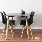 Comedor Mesa 120x80 Rectangular Negra + 6 Sillas de Comedor Enrejada 8