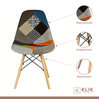 Comedor Mesa Cuadrada Blanca + 4 Sillas Patchwork Tradicionales 4