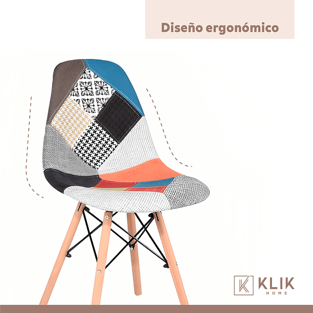 Comedor Mesa Cuadrada Blanca + 4 Sillas Patchwork Tradicionales 5