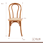 Comedor Mesa Eames 100cm redonda vidrio + 4 Sillas Amelia Vienna Madera Rattan - Natural 5