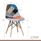 Comedor Mesa Eames Vidrio 80cm + 4 Sillas Eames Patchwork Tradicionales 6