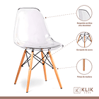 Comedor Mesa Eames de Vidrio 80cm - 4 Sillas Eames transparentes 4