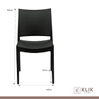 Comedor Mesa Eames de vidrio 100cm + 4 Sillas de terraza exterior - Negras 5