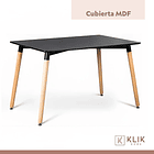 Comedor Mesa Rectangular Negra + 6 Sillas Eames Blancas 7