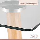 Comedor Mesa Rectangular de Vidrio 120x80 cm + 4 Sillas Buckle Acolchadas Ecocuero Negras 7
