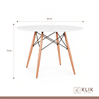 Comedor Mesa Redonda Blanca 80cm + 4 Sillas Radar Blancas 5