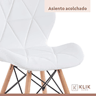 Comedor Mesa Redonda Blanca 80cm + 4 Sillas Radar Blancas 8