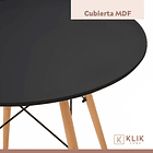 Comedor Mesa Redonda Negra 80cm + 4 Sillas Europa Negras 8