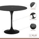 Comedor Mesa Tulip Negra + 4 Sillas Comedor Enrejada Negra 3