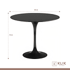 Comedor Mesa Tulip Negra + 4 Sillas Comedor Enrejada Negra 5