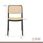 Comedor Mesa Tulip Negra + 4 Sillas Comedor Enrejada Negra 6