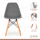 Comedor Mesa Vidrio 80cm + 4 Sillas Eames Grises 3