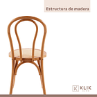 Comedor de Vidrio Rectangular 120x80 + 6 Sillas Amelia Vienna Madera 7