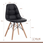 Comedor de Vidrio Redonda 100 cm + 4 Sillas Buckle Ecocuero Negras 6