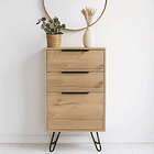 Cómoda 3 cajones metal y madera MDF 3