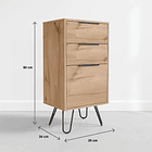 Cómoda 3 cajones metal y madera MDF 6