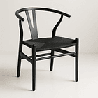 Silla Wishbone Madera Negra y Asiento Negro 2