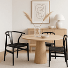 Silla Wishbone Madera Negra y Asiento Negro 4