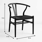 Silla Wishbone Madera Negra y Asiento Negro 5