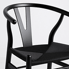 Silla Wishbone Madera Negra y Asiento Negro 7