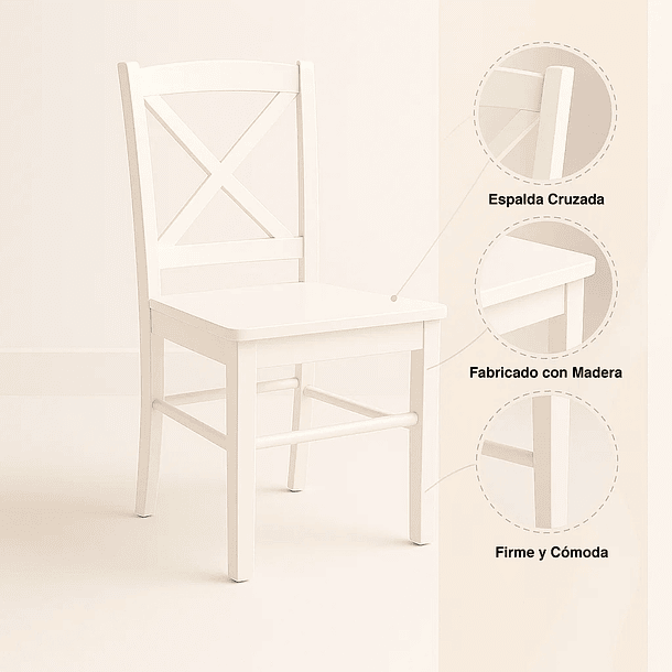 Silla de Madera Simply Blanca 8