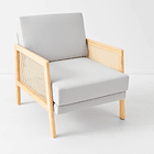 Sillon madera rattan harmony - Gris 2