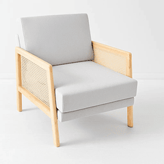 Sillon madera rattan harmony - Gris