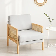 Sillon madera rattan harmony - Gris