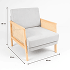 Sillon madera rattan harmony - Gris 5