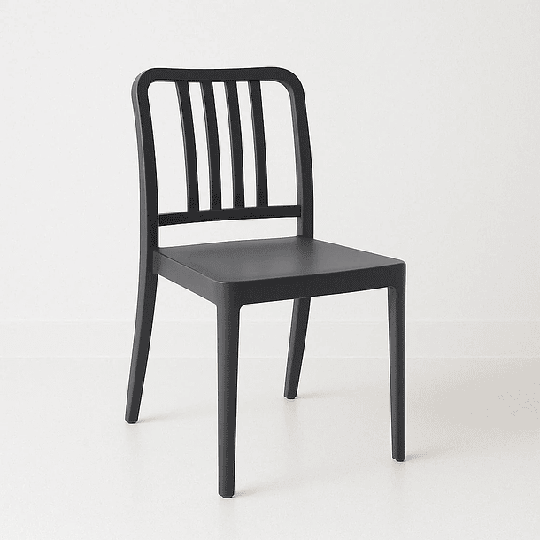Silla de Comedor Restaurant o Terraza Alto Tráfico Navy - Negra 2