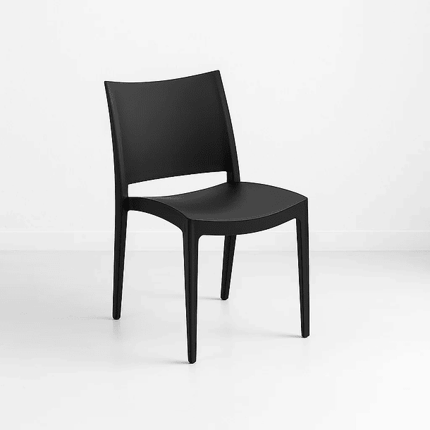 Silla de Terraza Exterior tipo Restaurante - Negra 2