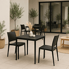 Silla de Terraza Exterior tipo Restaurante - Negra 4