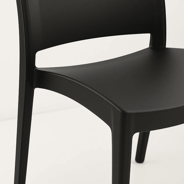Silla de Terraza Exterior tipo Restaurante - Negra 7