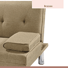 Sofá Cama Apoyabrazos - Lino Beige 10