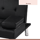 Sofá Cama Apoyabrazos - Ecocuero negro 10