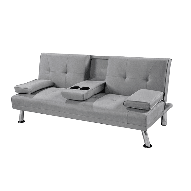 Sofá Cama Apoyabrazos - Lino Gris 1
