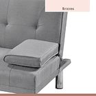 Sofá Cama Apoyabrazos - Lino Gris 9