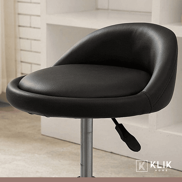 Taburete Piso de Bar Ajustable Acolchado Comfy - Negro 4