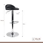 Taburete Piso de Bar Ajustable Acolchado Comfy - Negro 6