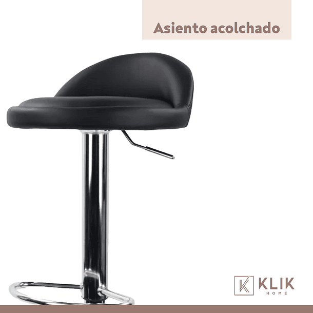 Taburete Piso de Bar Ajustable Acolchado Comfy - Negro 8