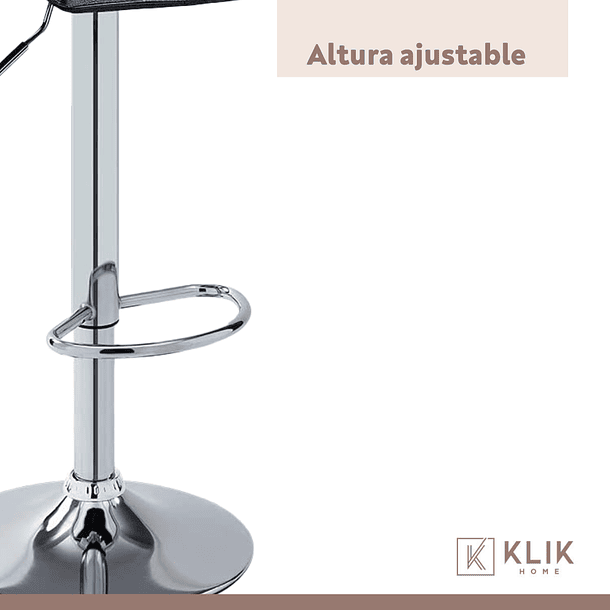 Taburete Piso de Bar Ajustable Simply - Negro 9