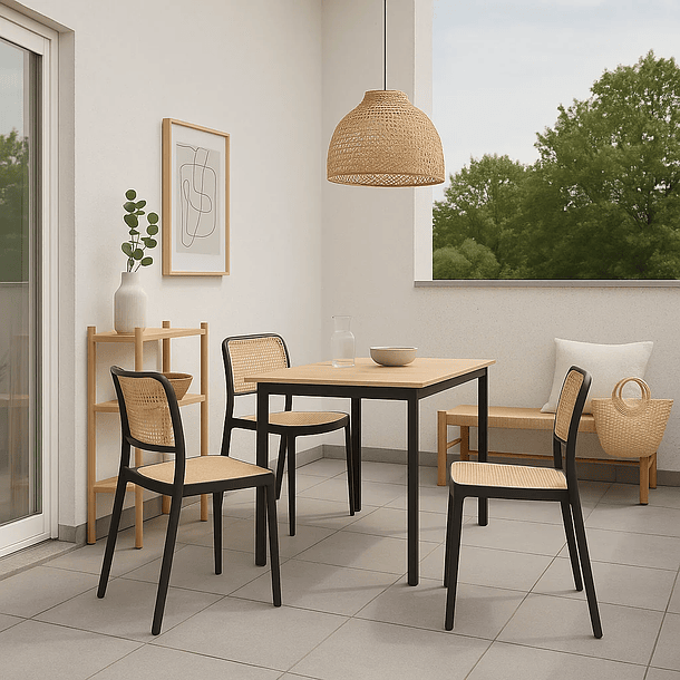 Silla de Restaurant o Terraza Comedor Hoffman Enrejada - Negra 4