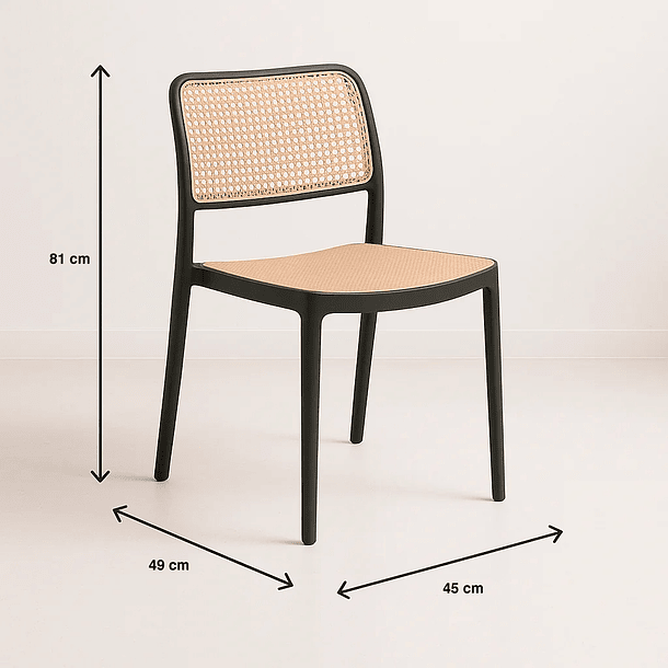 Silla de Restaurant o Terraza Comedor Hoffman Enrejada - Negra 5