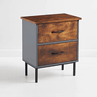 Velador Dos Cajones Metal Rústico 2