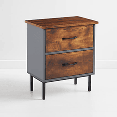 Velador Dos Cajones Metal Rústico