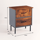 Velador Dos Cajones Metal Rústico 6