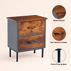 Velador Dos Cajones Metal Rústico 7