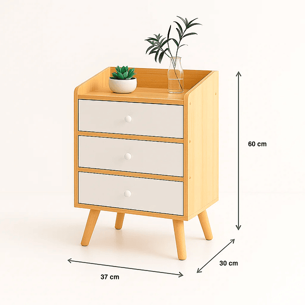 Velador Tres Cajones Simply 6