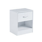 Velador Cajón y Espacio Almacenamiento Minimal Blanco 1